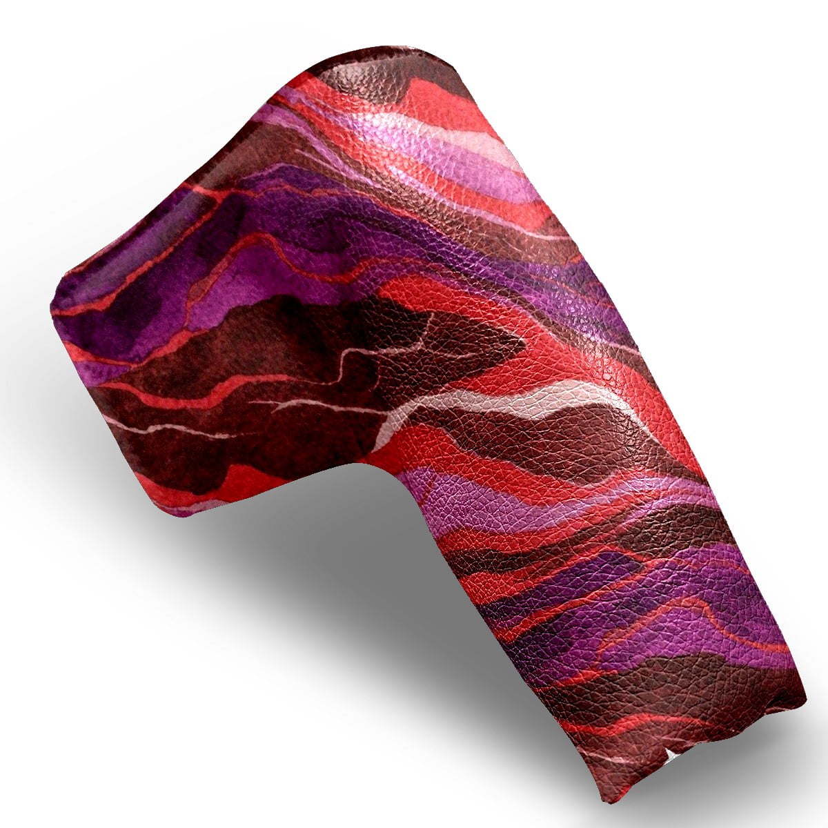 Golf Club Head Cover | Leather Golf Club Putte Headcover , Waterproof Golf Club Head Cover Set Driver Headcovers for Golf Clubs Men Women Red Purple Wave