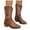 A-Brown, variant on Womens Cowboy Boots Rhinestone Western Cowgirl Mid Calf Booties Comfortable Retro Pull on Country Dress Shoes