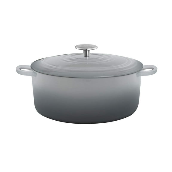 Chantal TC32-260 FG 5qt Round Enamel Dutch Oven-Fade Grey Cast Iron Cookware, 5 quart capacity