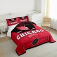 thumbnail image 3 of jejeloiu Ice Hockey Full Size Comforter Sets,Sport City Bedding Comforter Set,Chicago Bedding Sets For Boys Teens,Ultra Soft Home Decor Reversible,3-Piece, 3 of 8