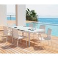 thumbnail image 2 of Modern Contemporary Urban Outdoor Patio Dining Arm Chair, White SET OF 2 - Mesh Powder Coated Aluminum, 2 of 6