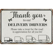 Thank You Delivery Driver Vintage Retro Decor Signs Wall Decorations Wall Art Poster Plaques for Home Farm Store Garage Club Bar Kitchen Pub Funny Gift,8X12Inch