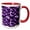 Red/White, variant on 3drose, Deep Purple Floating Bubble Hearts Pattern, 11oz Two-tone Red Mug