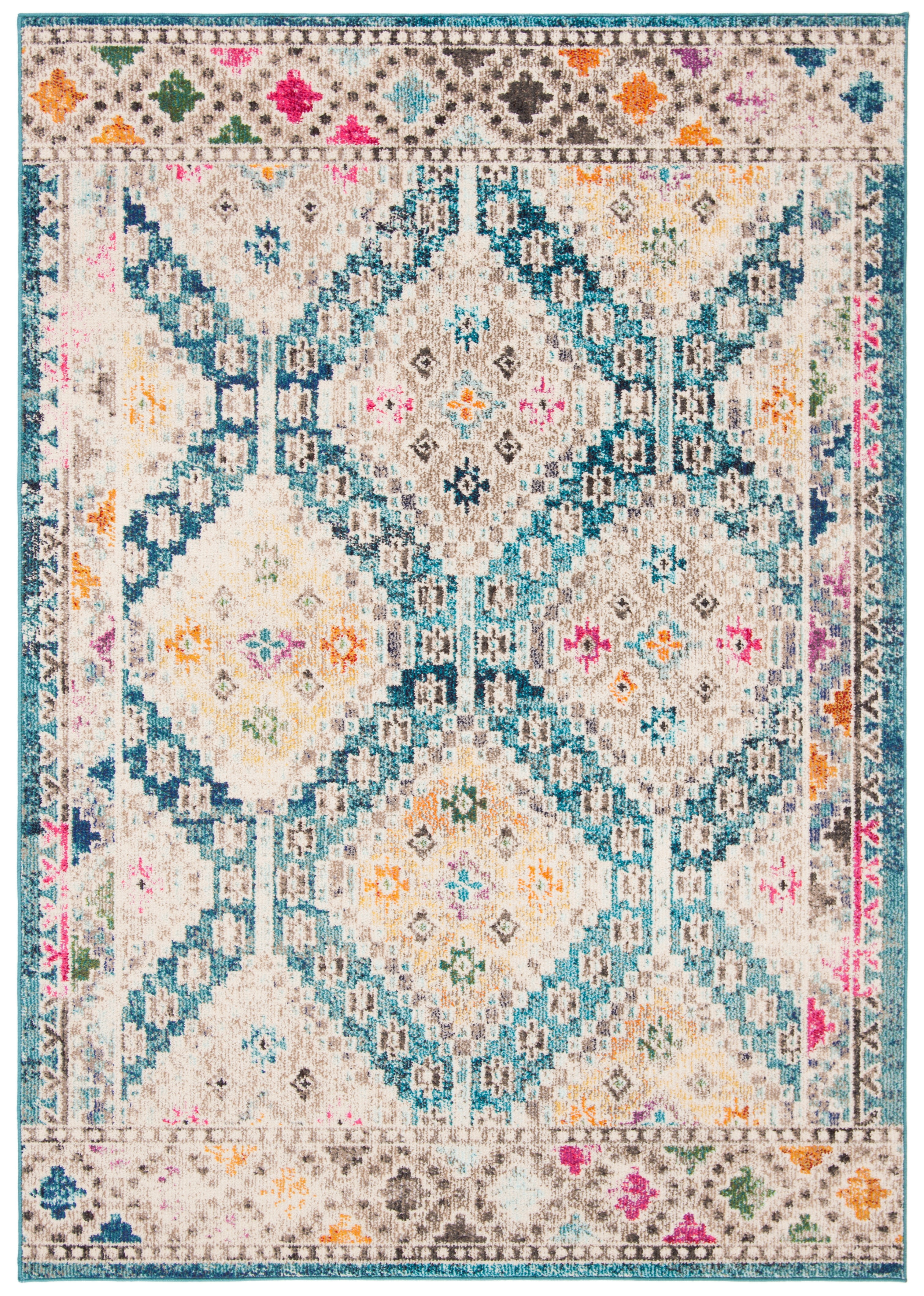 Safavieh Madison Lanford Southwestern Area Rug, Dark Blue/Yellow, 5'3" x 7'6"