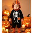 thumbnail image 2 of Weebloom Pumpkin Baby Boy Girl Halloween Outfits Jumpsuit Long Sleeve Hooded Playsuit Party Clothes,Size 0-3 Months, 2 of 9