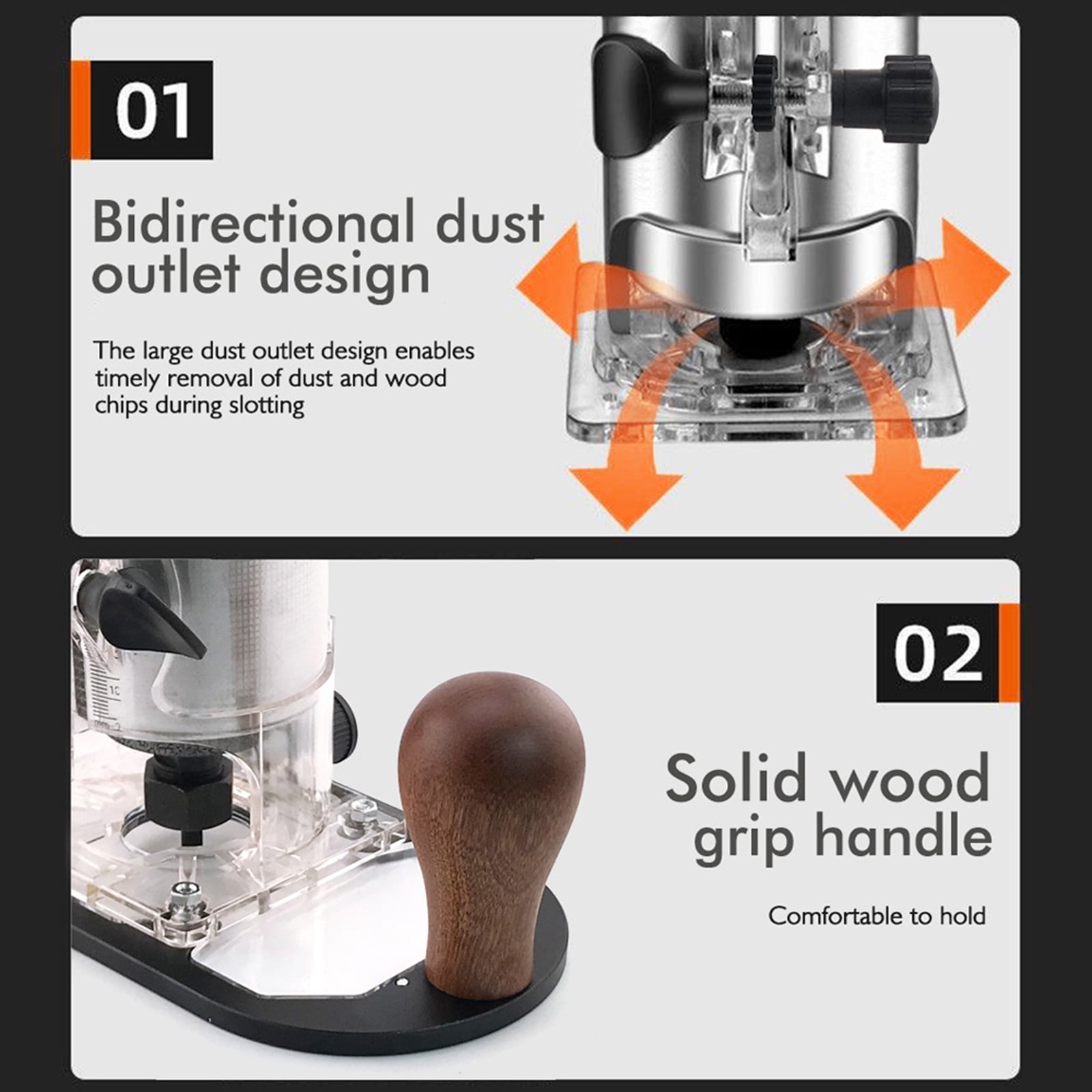 Professional Woodworking Router Base Stabilizers With Clear Cover Adjustable Blade Depth Durability Construction