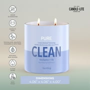 Candle-Lite Pure Eucalyptus & Lily Odor Eliminating Scented Candles, Neofresh Technology Eliminates 99.9% of Odors, 16 oz 2-Wick Jar, Proudly Poured in the USA, 44-60 Hours Burn Time