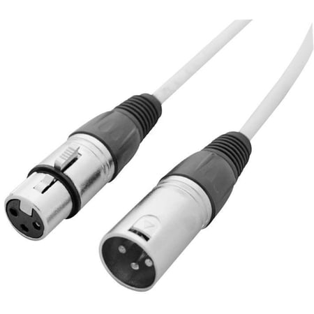 LEDJ - 3 Pin XLR Male to Female DMX Lead, 3m White