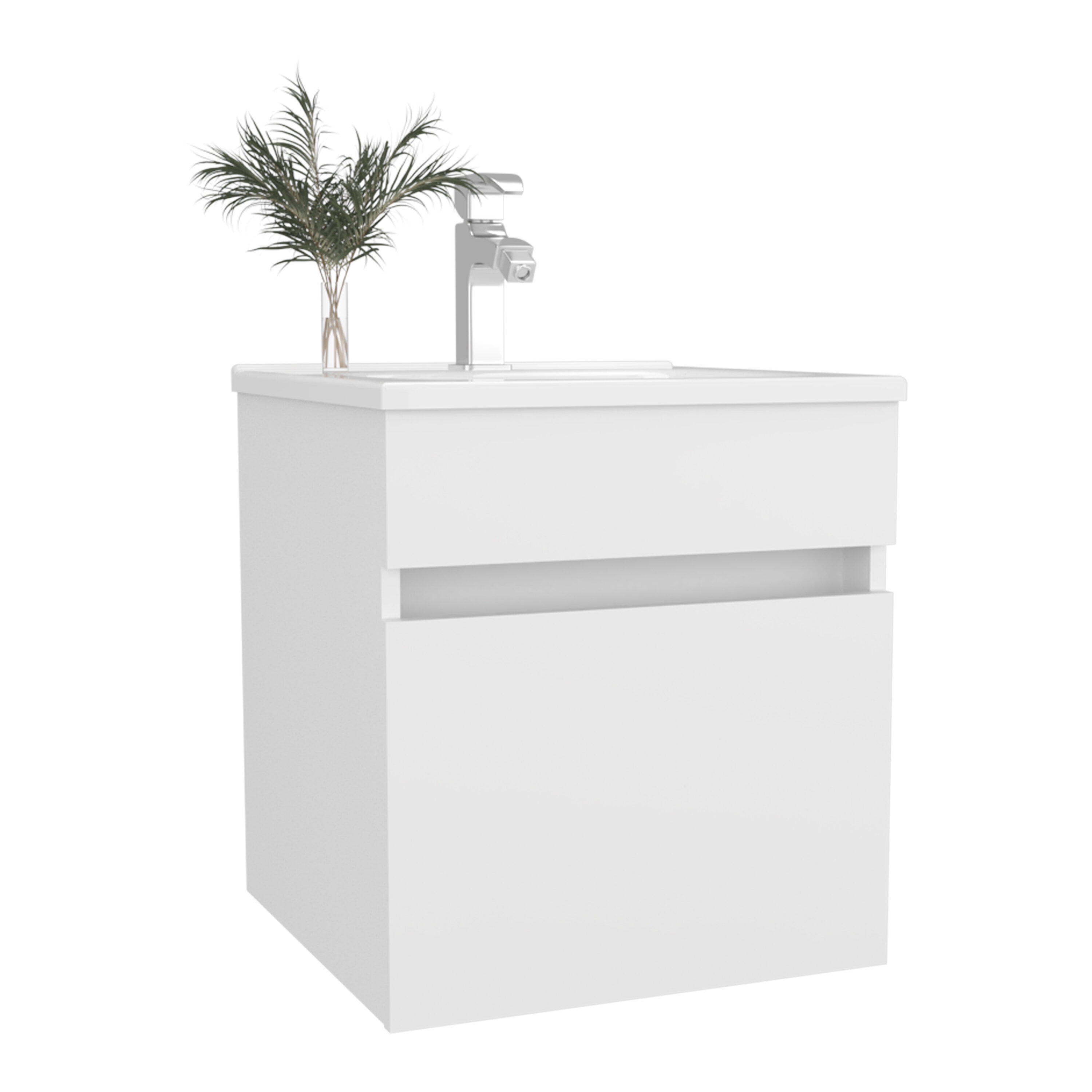 Vanity With Sink, Bathroom Vanity with Sink, 1 Door, White, White Bathroom Vanity,Engineered Wood Single Sink Vanity, Bath & Faucets Bathroom Vanities