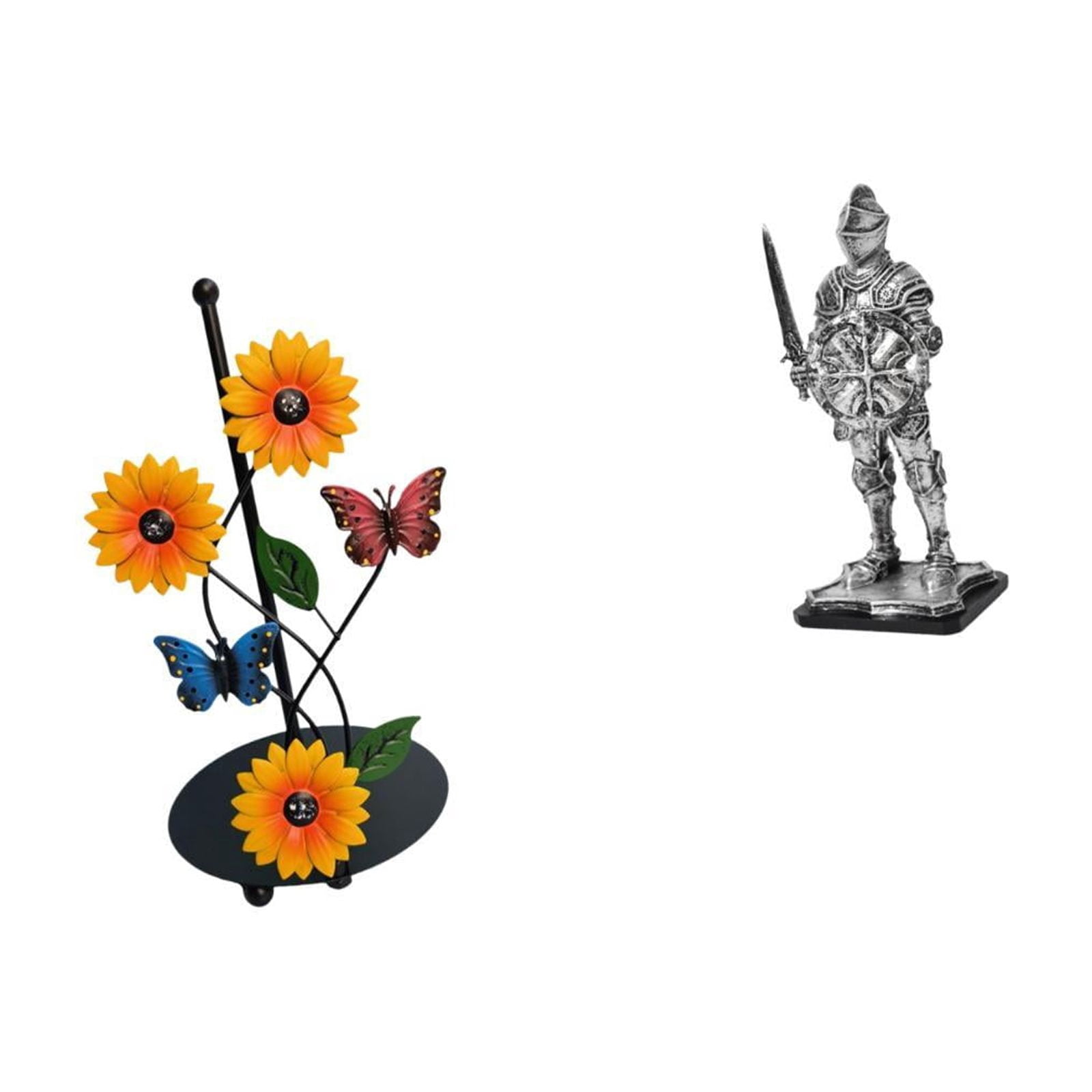 Fiocias Toilet Paper Holder Paper Towel Holder Countertop Desktop Figurine Knight Statue Crafted From Iron And Resin Suitable for Kitchen Dining Table Office