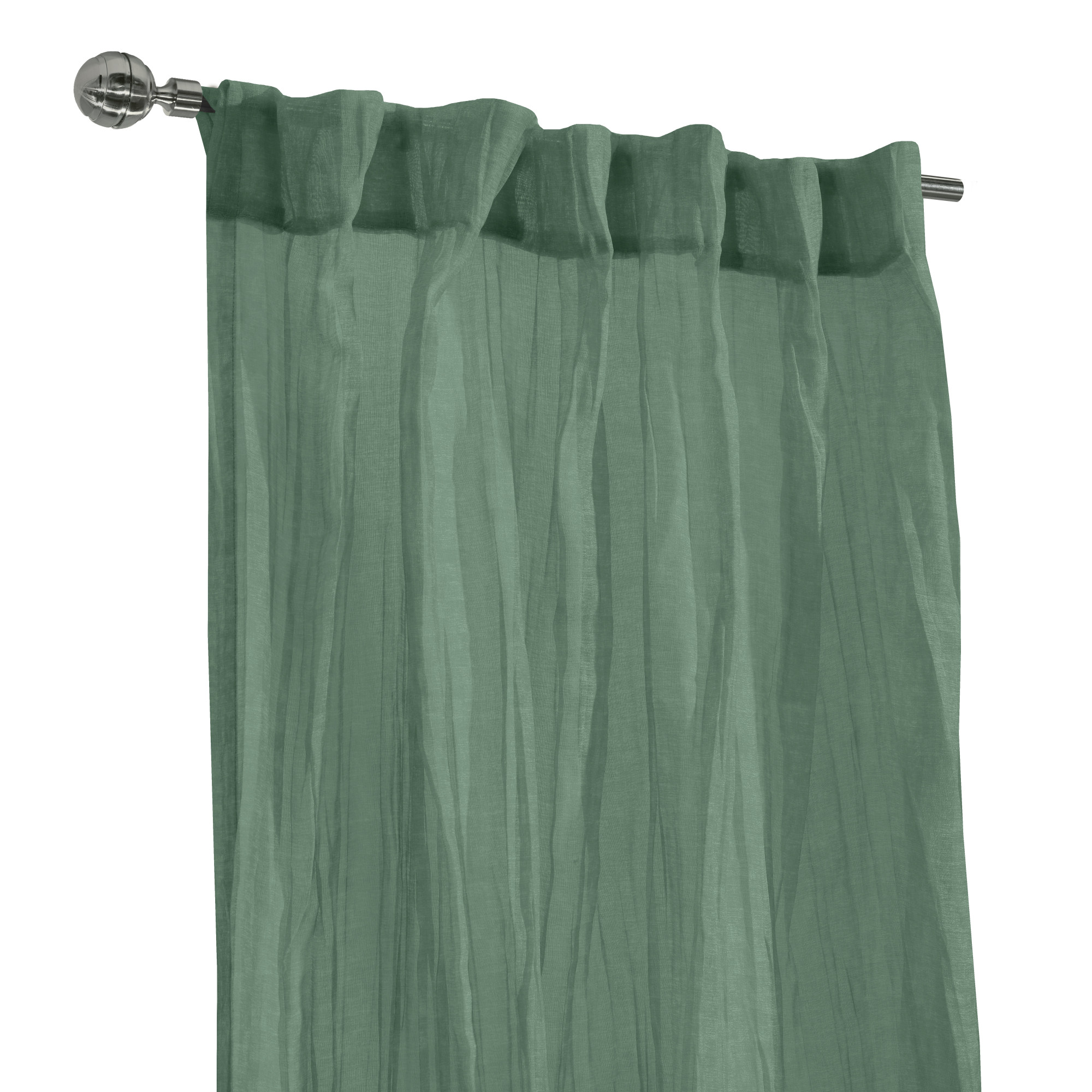 Loft Living Peoria Sheer Dual Header Indoor Curtain 52 x 84 in Sage