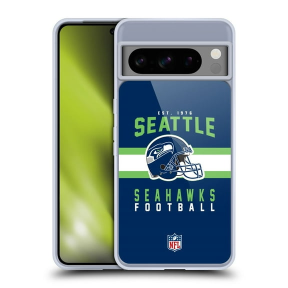 Head Case Designs NFL Seattle Seahawks Graphics Helmet Typography Soft Gel Case for Google Pixel 8 Pro