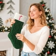 thumbnail image 5 of Christmas Stockings with Initials,Embroidered Monogram Knitted Christmas Stocking,18'' Xmas Stockings Gifts Set for Family Christmas Decoration, 5 of 6