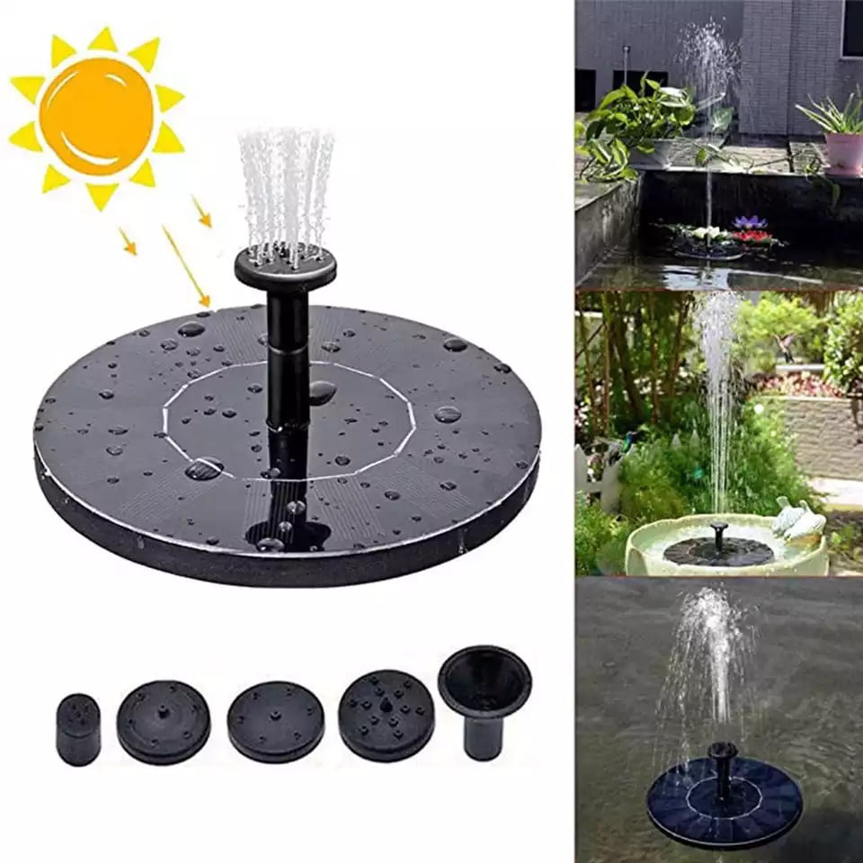 Solar Power Water Fountain Pond Pool Patio Decor Water Sprinkler with 4 Nozzles 