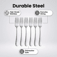 thumbnail image 4 of Dinner Forks, Set of 6 Food Grade Stainless Steel Silverware Forks, Cutlery Set, Mirror Polished, Dishwasher Safe, Must-Have Cutlery Set for New Apartment, 4 of 8