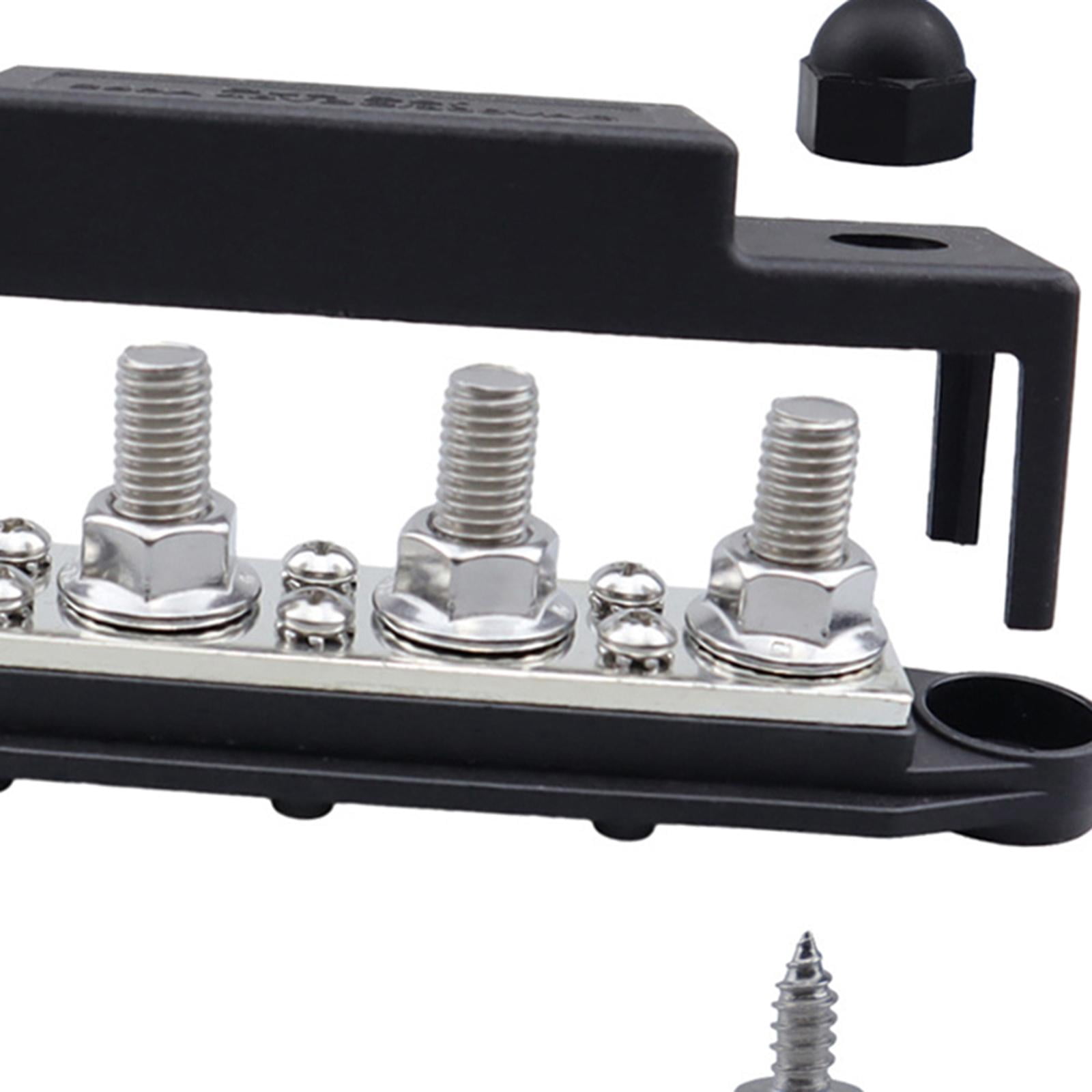 Baoblaze Power Distribution Block 300A Bus Bar Terminal Block for Marine RV Boat Black M10 3 8 Studs