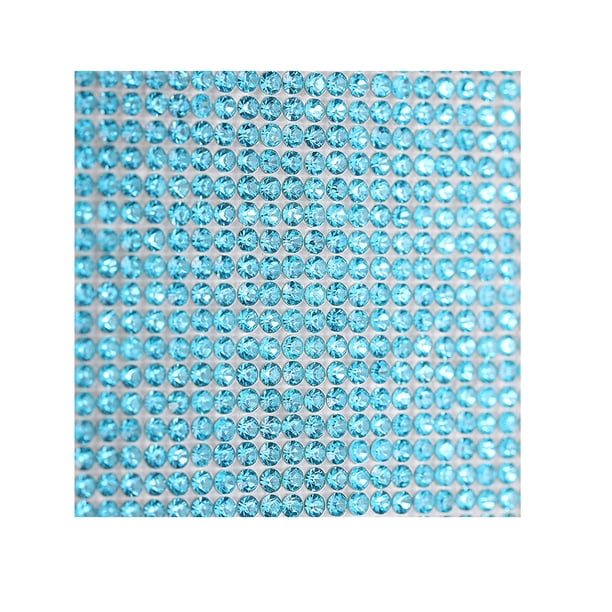 Bewildely Cinta de diamantes de imitación de cristal accesorios de ropa pegatina presente decoración con brillo apariencia ácido azul 8 pegamento de Type2 NO2 Bewildely HA059970-67B