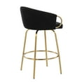 thumbnail image 6 of LumiSource Gold Steel, Black Velvet Claire 26" Fixed Height Counter Stool - Set of 2, 6 of 8