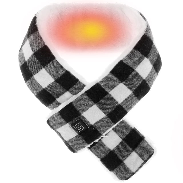 Heated Scarf Heated Neck Wrap Electric Plaid Scarf Soft Winter Scarves 3 Temperature Adjustable Heated Wrap Protection Portable Comfortable Neck Heating Pad for Men Women