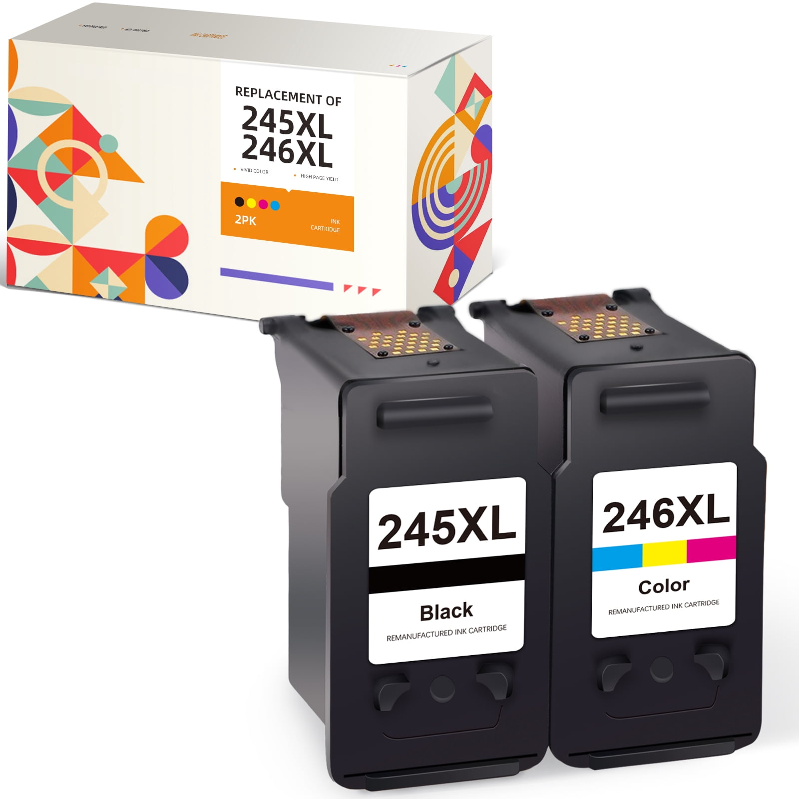 Rihac Refill Ink Cartridges For Canon PG-640 XL & CL-641 XL - High Yield Combo Pack