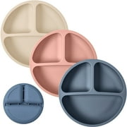 WeeSprout Divided Plates for Kids, 3 Pack