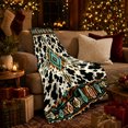 thumbnail image 3 of Southwestern Aztec Cowhide, Dramatic Artistic Scene, Warm Flannel Blanket for Ranch House and Living Room with Detailed Artwork, Animal Lovers Birthday Gift, Artistic Home Decor, 3 of 9