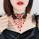 thumbnail image 1 of Collar de encaje gótico, cadena de clavícula, gargantilla femenina, collar sencillo, accesorios punk negros, collar, banda para el cuello, 1 of 5