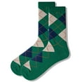 thumbnail image 5 of Couver Men's Cotton Novelty Crew Socks, 3-Pack, Argyle Green Gray Blue, Size 10-13, 5 of 6