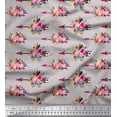 thumbnail image 1 of Soimoi Gray Cotton Duck Fabric Dot & Ranunculus Floral Print Fabric by the Yard 42 Inch Wide, 1 of 3