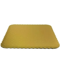 O'Creme Gold-Top Scalloped Square Cake Board 3/32 Inch Thick 10, 8" x 8"