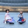 thumbnail image 5 of GVCXZBSS Kids 12V Electric Ride On Car - Wiggle Car, LED Lights, Music, Purple, Ages 3+, 5 of 29