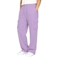 thumbnail image 5 of XINXIAOO Unisex Boys Girls Sweatpants Relaxed Fit Elastic Waist Casual Pants with Pockets Girls Athletic Pants Purple Joggers for Boys Active Pants Size 9-10 Years, 5 of 8