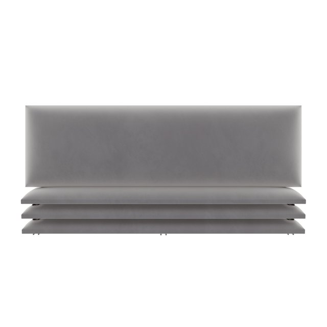 Vant 39 x 11.5 Inch Upholstered Wall Panels, Platinum Gray (4 Pack)