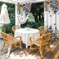 thumbnail image 2 of 2 Panels Outdoor Curtains for Patio Waterproof 54"x84" Boho Flowers Weatherproof Privacy Outsides Curtains, Bohemian Abstract Floral Vintage Wood Plank Grommet Thermal Drapes for Cabana Porch Pergola, 2 of 8
