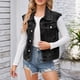 thumbnail image 1 of Chaqueta vaquera sin mangas y chaquetas de moda para mujer, primavera y verano, sin mangas, sin sombrero, chaqueta vaquera, abrigo para mujer, 1 of 7