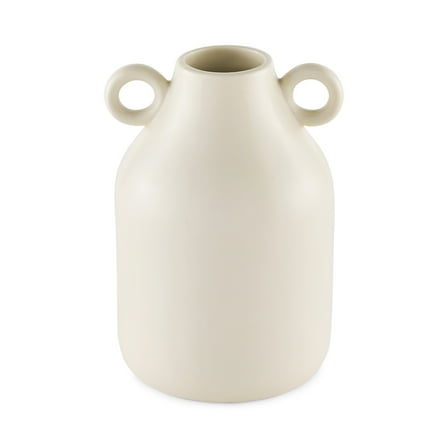 Mainstays by Becky G. & Alejandra 8" Ivory Ceramic Vase with Handles