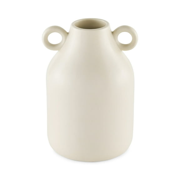 Mainstays by Becky G. & Alejandra 8" Ivory Ceramic Vase with Handles