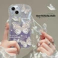 thumbnail image 7 of Wave Curl Border Butterfly Phone Case with or Without Glitter Pink Paper, with or Without Chain, Girly, for iPhone 15 14 13 12 11 Pro Max X XS XR 7 8 Phone Case (A3,iPhone 14), 7 of 7