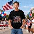 thumbnail image 3 of Men's USA 250th Anniversary Shirt 1776 American Flag Graphic Short Sleeve Crew Neck Tee, 3 of 5