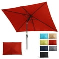 thumbnail image 5 of CozyHom 10*6.5 ft Outdoor Patio Rectangle Beach Umbrella, Square Pool Sun Shade with Tilt and Crank 6 Sturdy Rib, Deck/Lawn Market Aluminium Umbrella, Red, 5 of 6