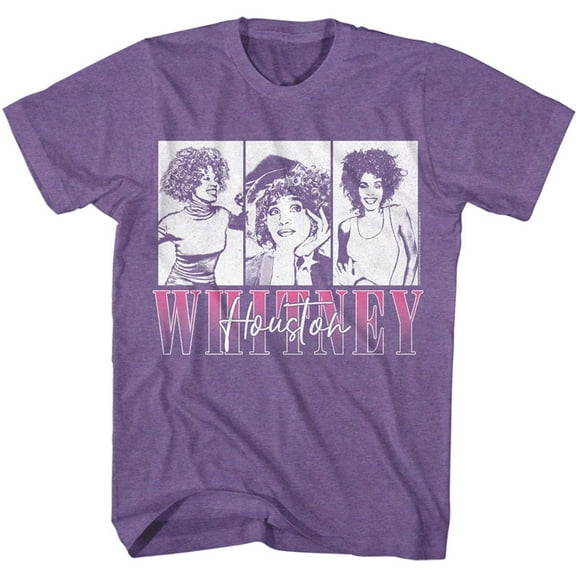 Whitney Houston Whitney Three Rectangles Purple Heather Adult T-Shirt