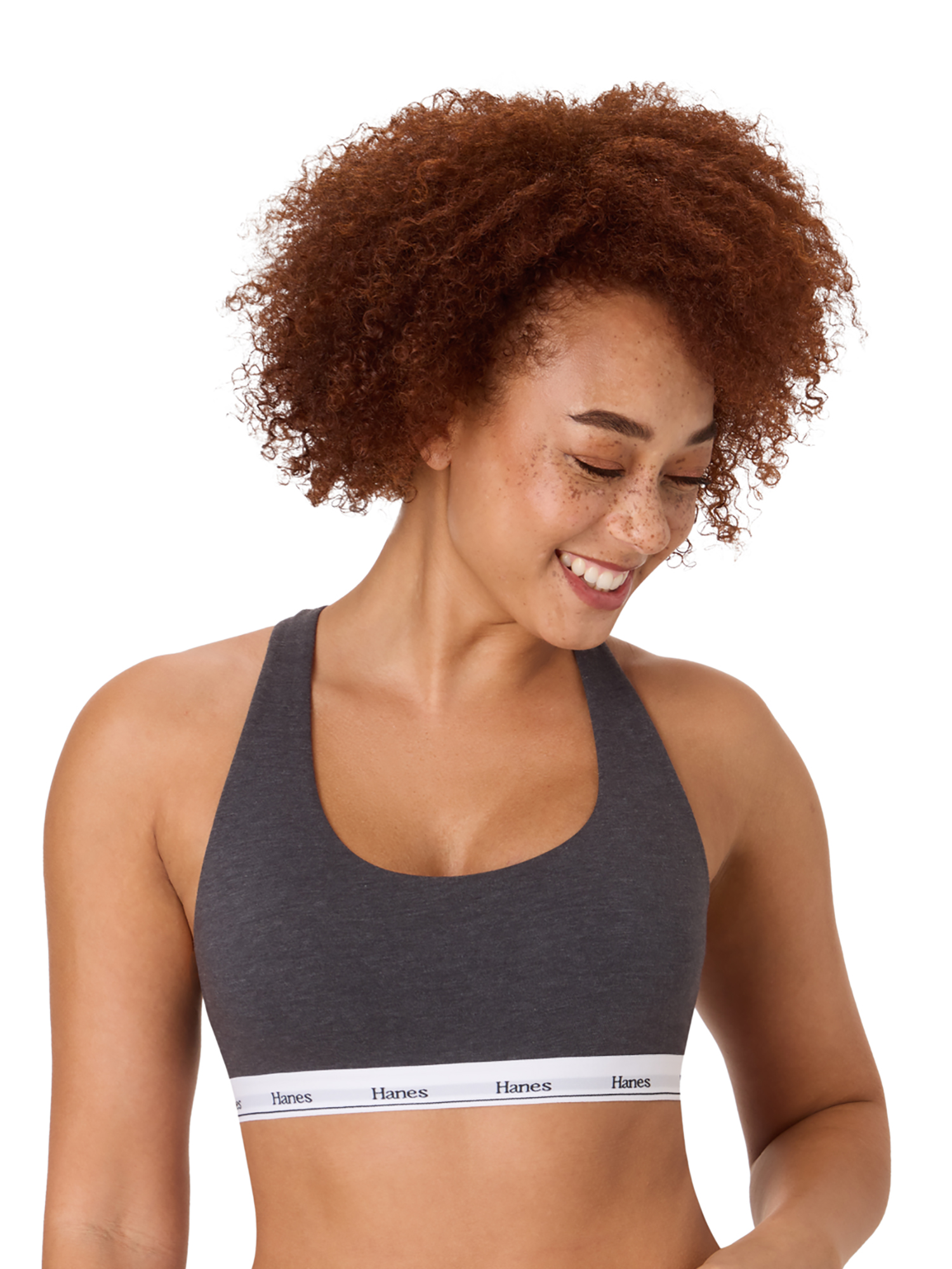 Hanes Womens' Originals Stretch Racerback 2 Pack Bralette, Style MHO101