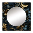 thumbnail image 2 of Designart "Gilded Black Paisley I" 0 Black Large Square Mirror - Square Bedroom Mirror Printed Wall Decor - Paisley Square Printed Wall Mirror Art, 2 of 5