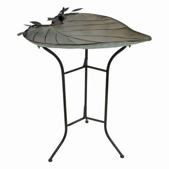 Continental Art Center 90006 Decorative Metal Leaf Shaped Bird Bath Outdoor Garden Yard Art
