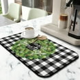 thumbnail image 3 of Christmas Flower Wreath Dish Mat Absorbing Drying Mat for Kitchen Counter Folding Coffee Bar Mat for Shop Counter (19.5x12in,Set Of 2), 3 of 7