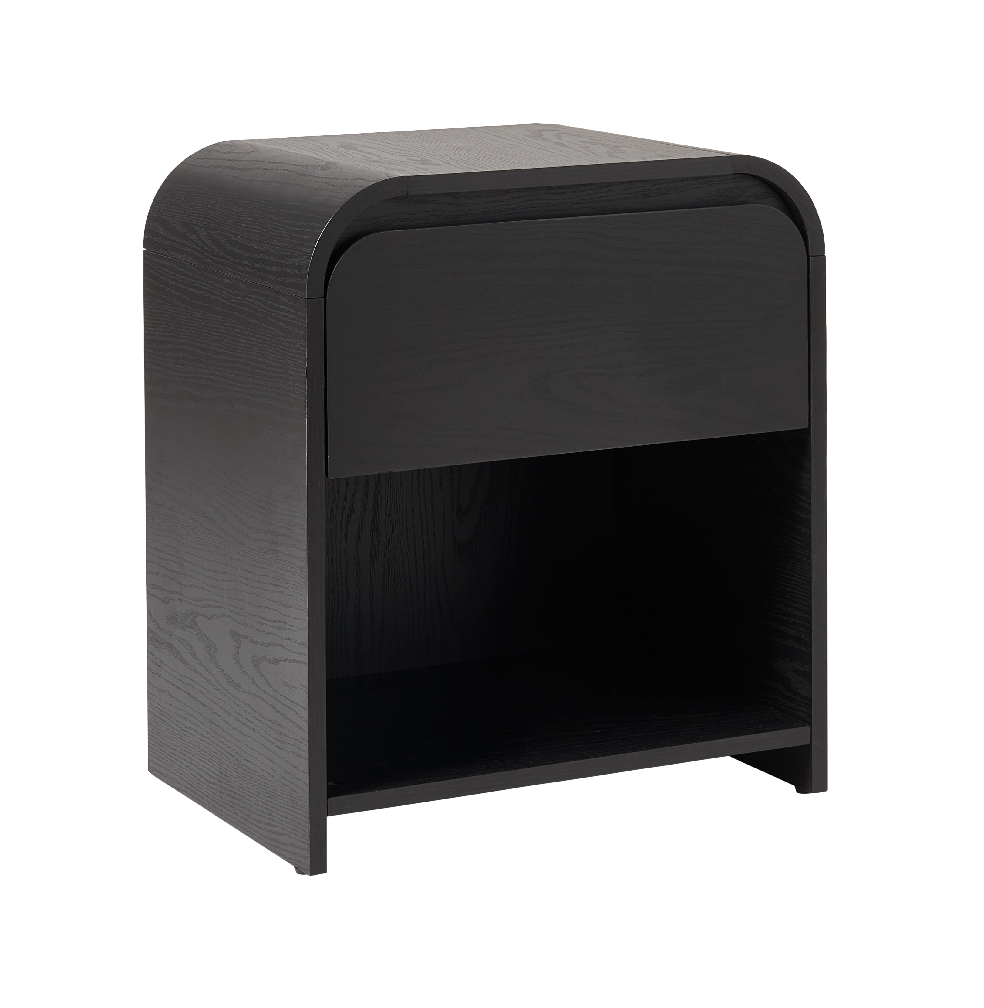 (2 pack) Better Homes & Gardens Juliet Nightstand with USB, Rich Black Finish