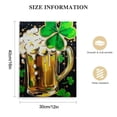 thumbnail image 2 of COMIO St Patrick's Day Canvas Painting Art, Shamrocks In A Beer Mug Picture Print, Living Room Home Decor Gifts, 2 of 5