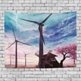 thumbnail image 1 of Tapiz de Molino de Viento ABPHQTO decoración de pared 150x200 cm, 1 of 3