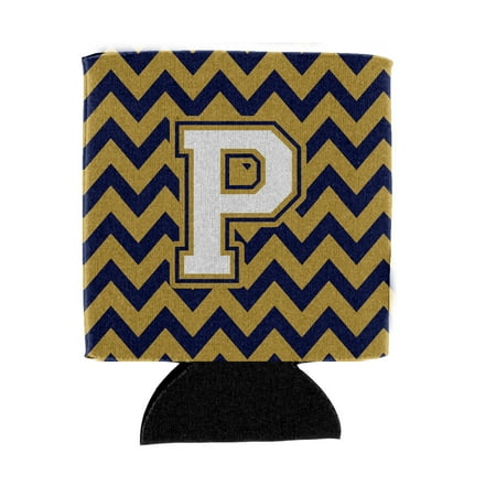 

Carolines Treasures CJ1057-PCC Letter P Chevron Navy Blue and Gold Can or Bottle Hugger Can Hugger multicolor