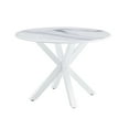 thumbnail image 3 of Gzxs 42" Faux White Marble Round Table for 4-6 Person, Mid Century Modern Circle Table for Dining Living Room, 42.12"L x 42.12"W x 28.74"H, 3 of 6